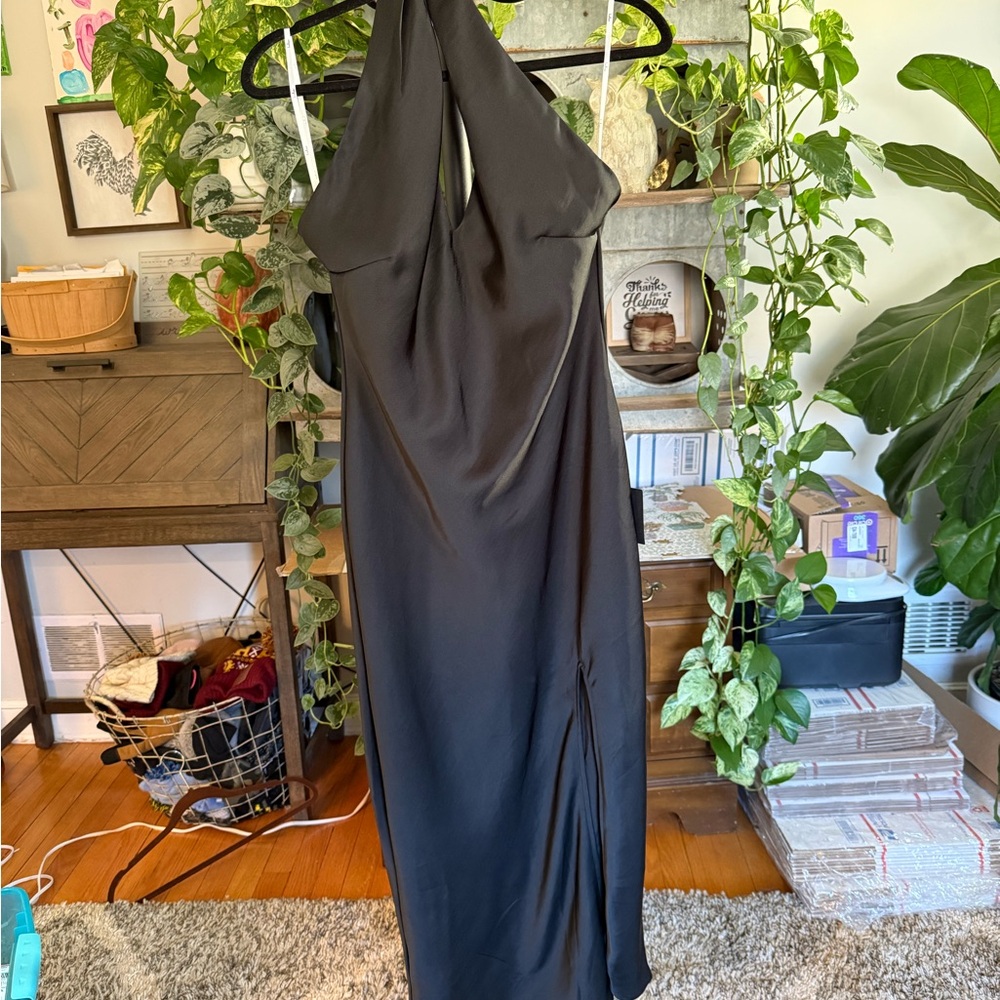 Elegant Black Halter Dress